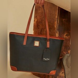 Dooney and Bourke Charleston pebbled leather 2 toned tote bag